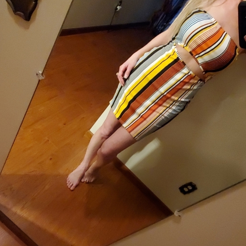 Striped Multicolor Tube Dress